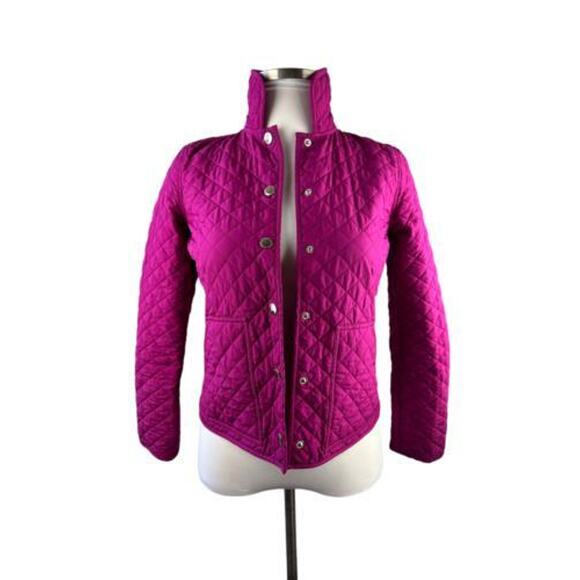 Lauren Ralph Lauren Diamond Quilted Jacket Hot Pink Fuchsia PS Petite S H14205 - Picture 6 of 10